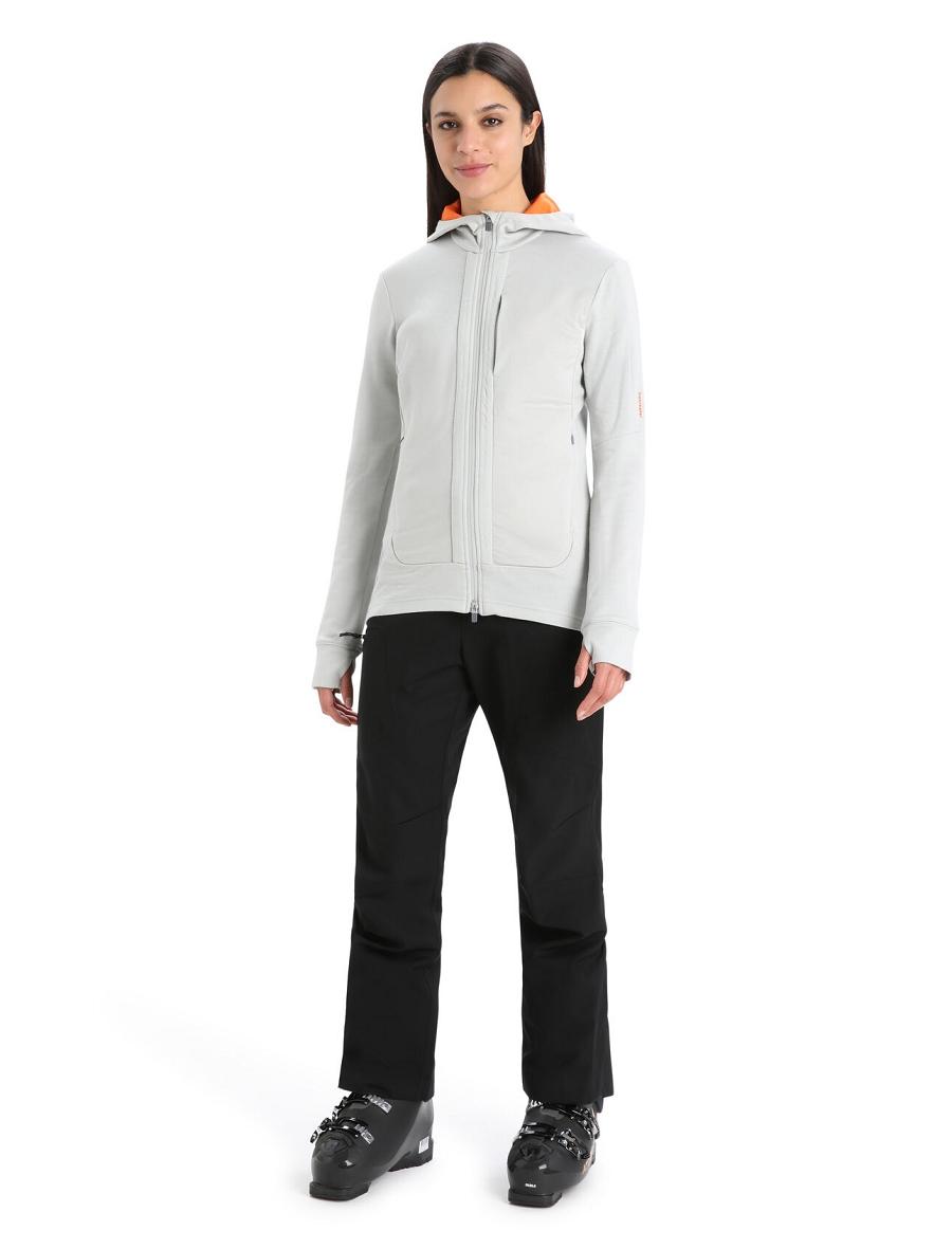 Women's Icebreaker Merino Quantum III Long Sleeve Zip Hoodie Ether / Flash | CA 1271LISH